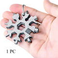 Snowflake Multitool Keychain – Screwdriver, Wrench & Bottle Opener Multitool Keychain SPOT Mirror Silver-1pc One Size
