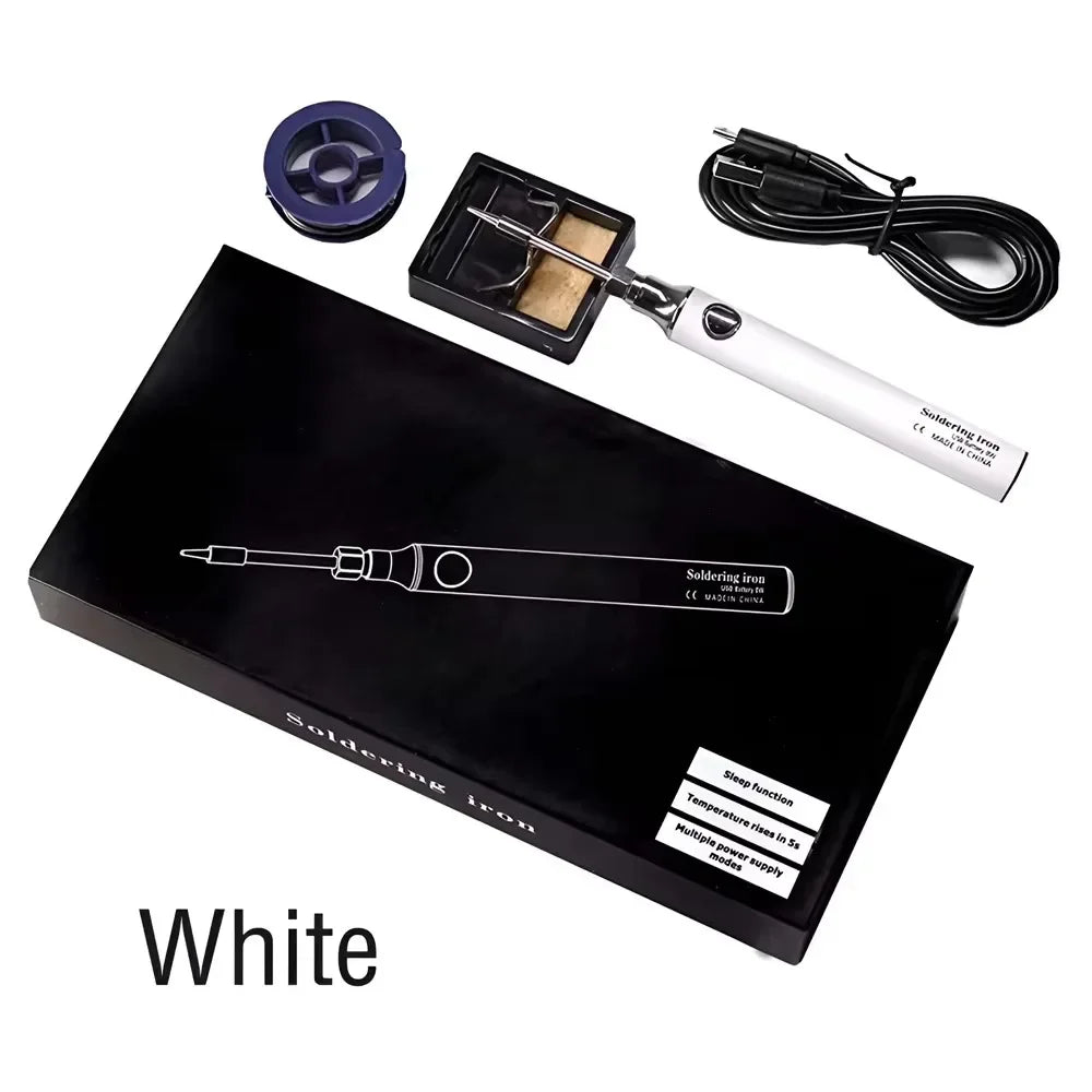 USB Soldering Iron Pen – Cord Burner for Jewelry & Leathercraft Craft Heat Pen SPOT White