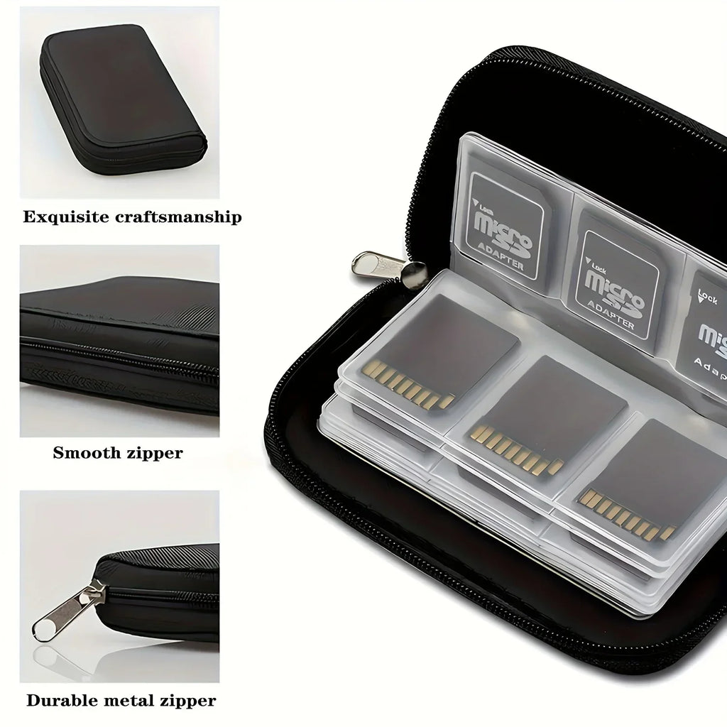 22-Slot Memory Card Case – SD, CF, Micro SD Wallet Holder Memory Card Case SPOT