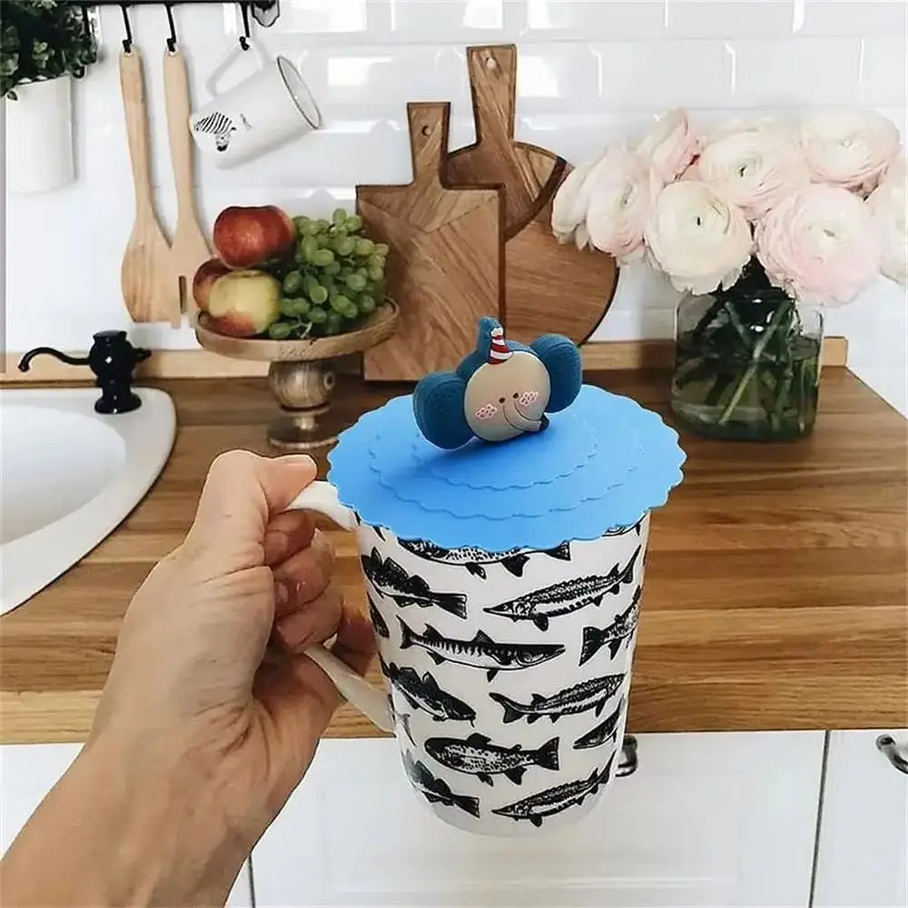 3-Pack Silicone Cup Lids 10cm – Reusable Cartoon Mug Covers Silicone Cup Lids SPOT