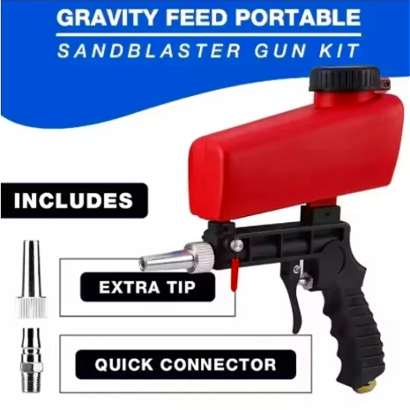 Adjustable Handheld Sandblasting Gun – Portable Gravity Blaster Sandblasting Gun SPOT