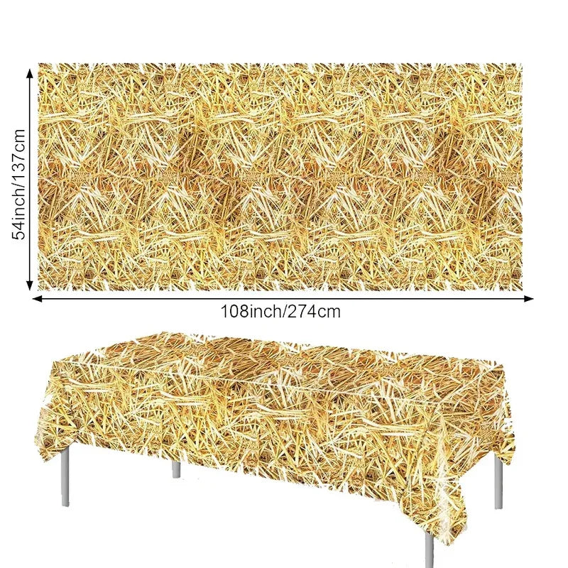 Straw Hay Table Covers – Western Farm Cowboy Party Supplies Party Table Cover SPOT