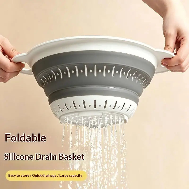 Foldable Silicone Drain Basket – Collapsible Colander & Wash Bowl Collapsible Colander SPOT