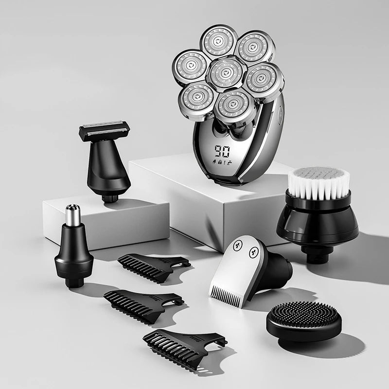 Mini Portable Electric Razor for Men – IPX7 Waterproof USB Rechargeable Electric Rotary Shaver SPOT Silver USB Type-C