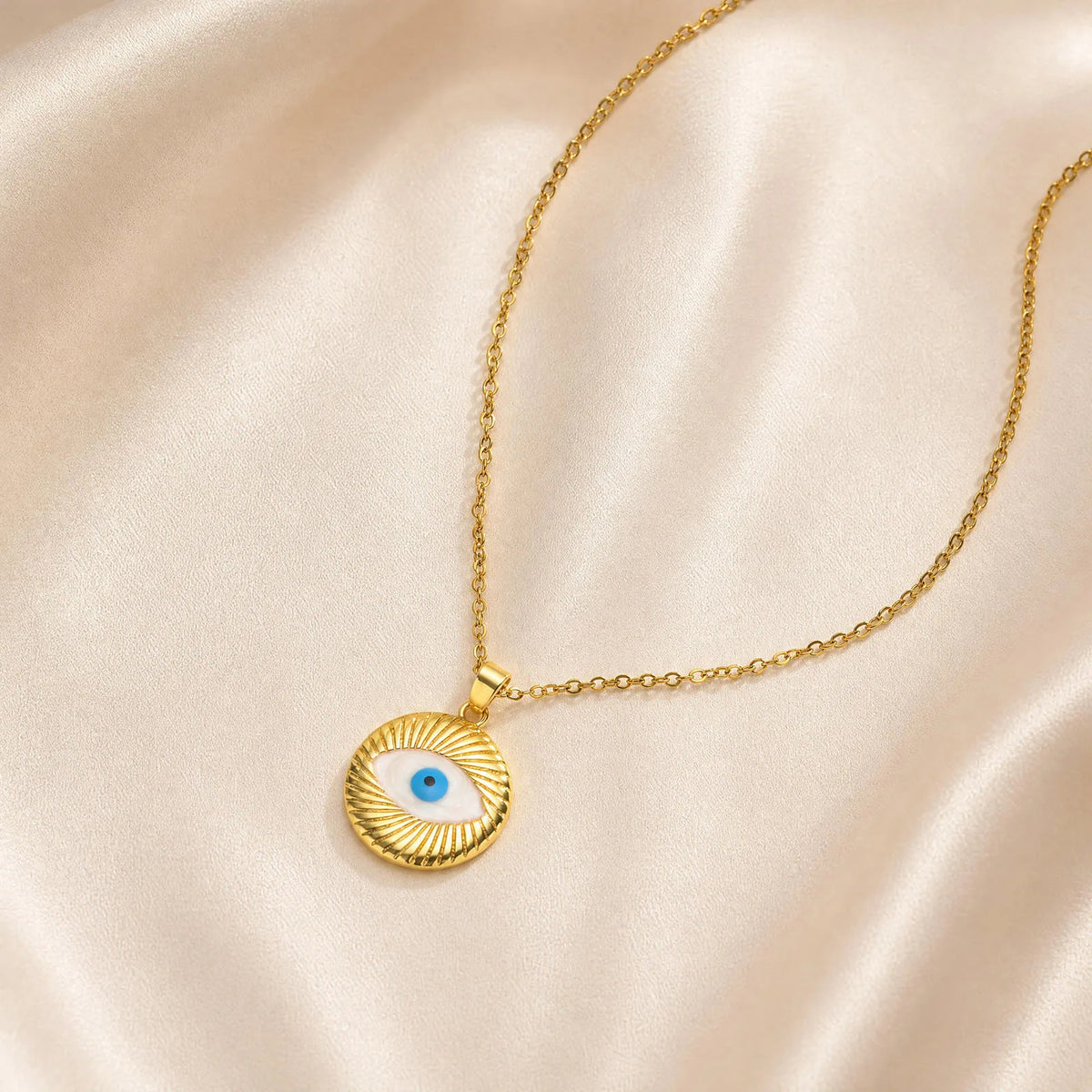 Blue Evil Eye Necklace – Gold Amulet Pendant for Women Pendant Necklace SPOT