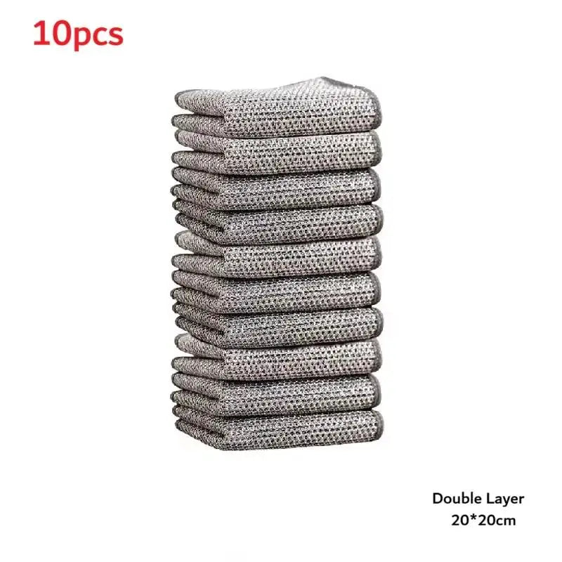 Silver Wire Cleaning Cloths – Non-Scratch Wet & Dry Scrub Pads Cleaning Scrub Cloth SPOT A7
