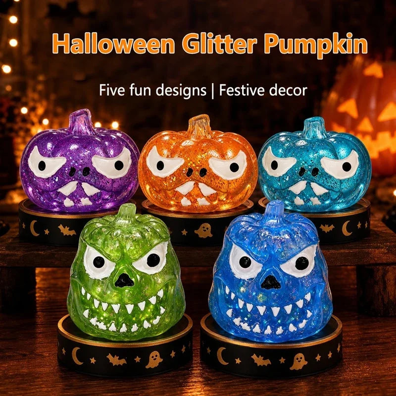 Halloween Pumpkin Skull Squeezing Toy with Sparkling Powder Novelty Squeezing Toy SPOT