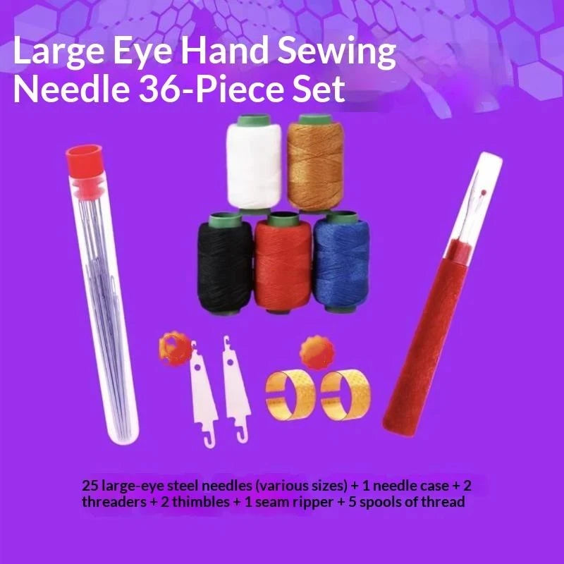 Big Eye Sewing Needles Kit – Thread, Thimble & Seam Ripper Sewing Needles Kit SPOT