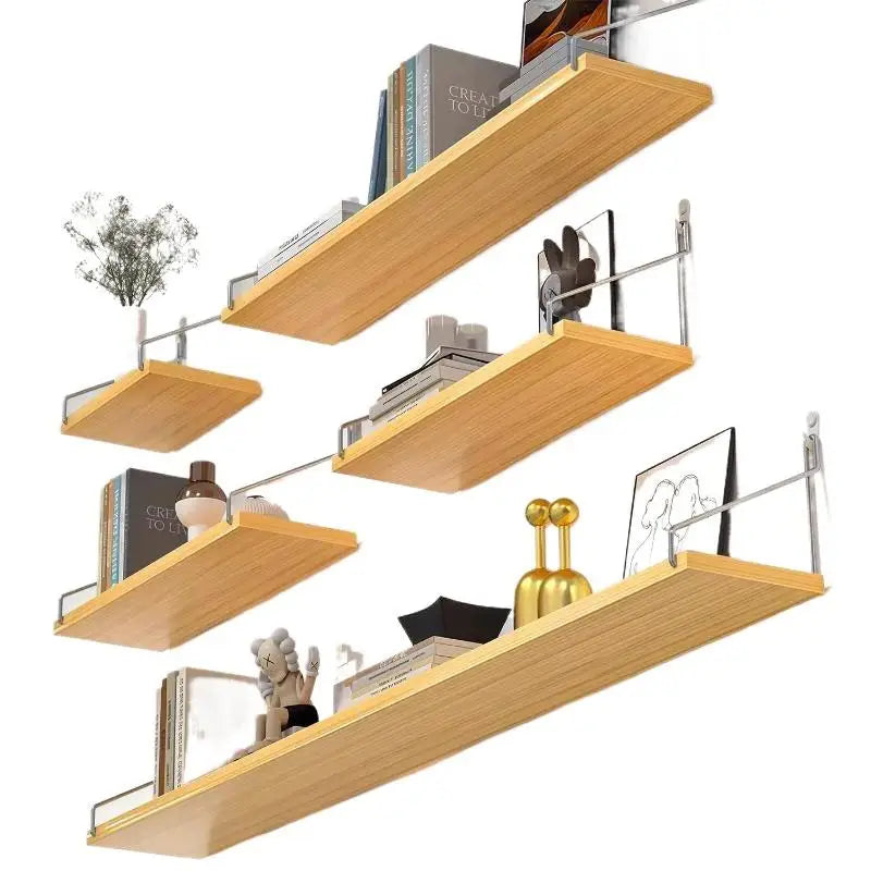 No-Drill Wooden Wall Shelf – Adhesive Hanging Organizer Wall Storage Shelf SPOT
