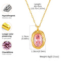 Textured Oval CZ Crystal Necklace – 18K Gold Plated Pendant Pendant Necklace SPOT NC-2995GPK
