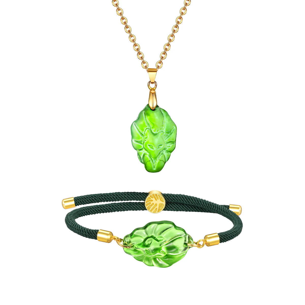 Tree of Life Fox Bracelet – Adjustable Rope & Simulated Jade Fashion Bracelet SPOT BR-2224G08