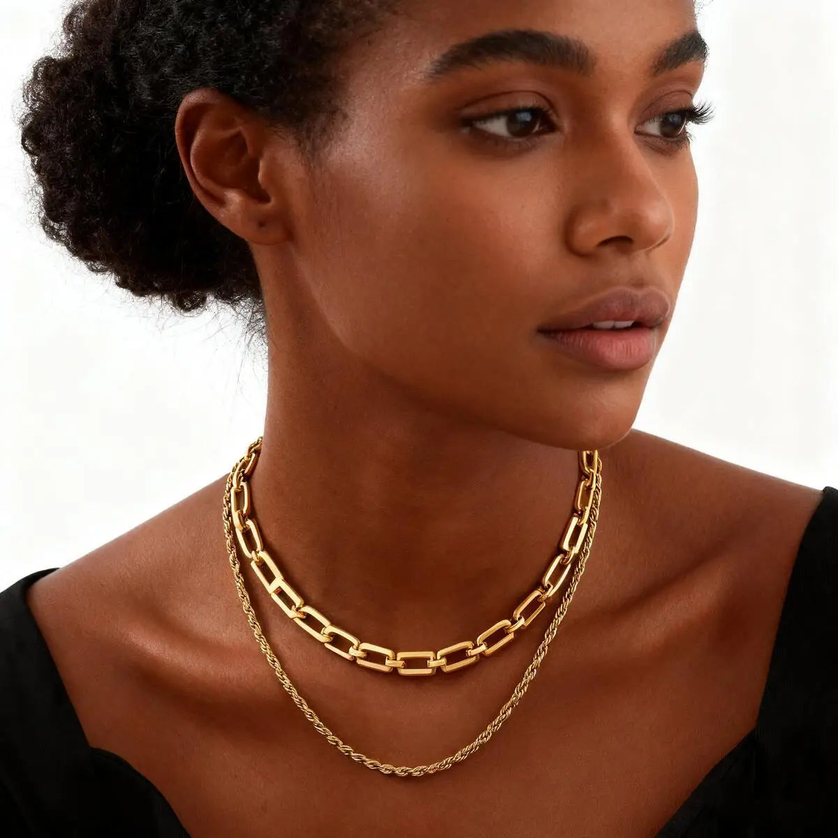 Gold Chunky Chain Link Necklace – Stainless Steel Women's Chain Link Necklace SPOT
