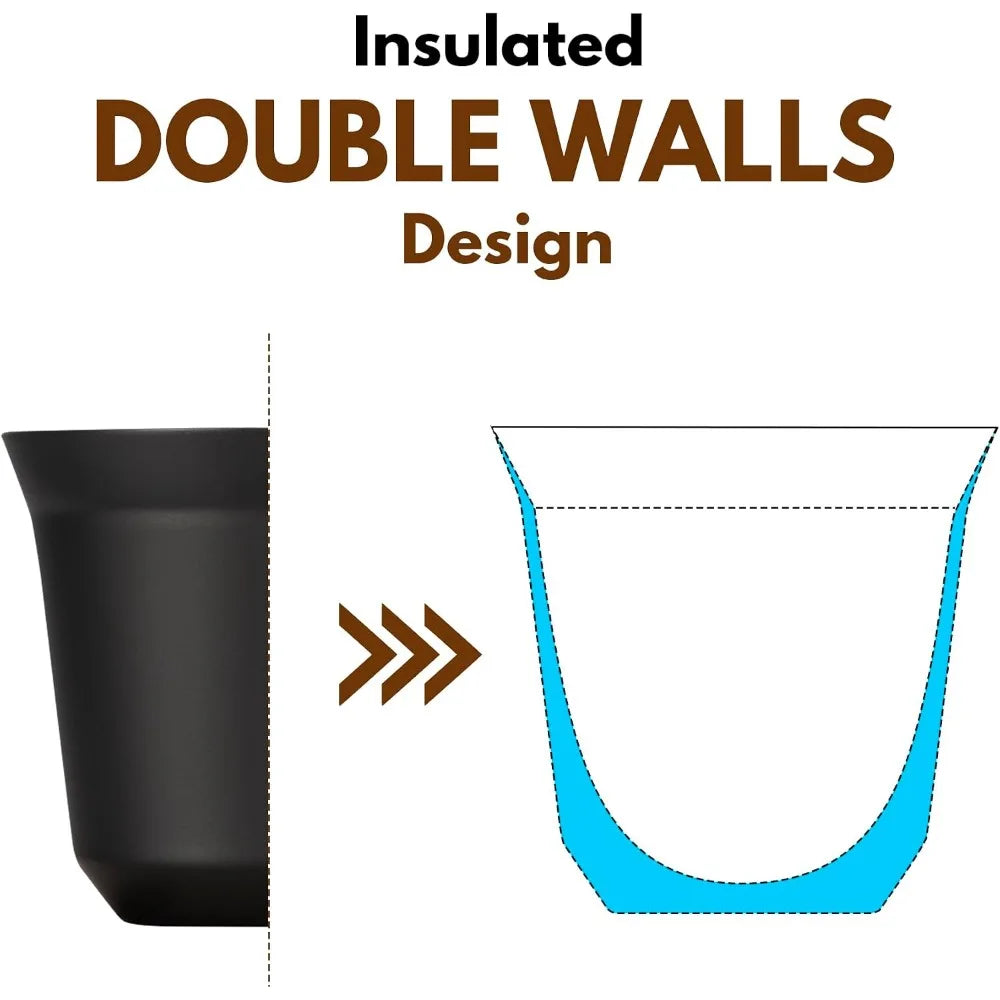 Double Wall Stainless Steel Espresso Mug – Matte Black Insulated Coffee Mug SPOT