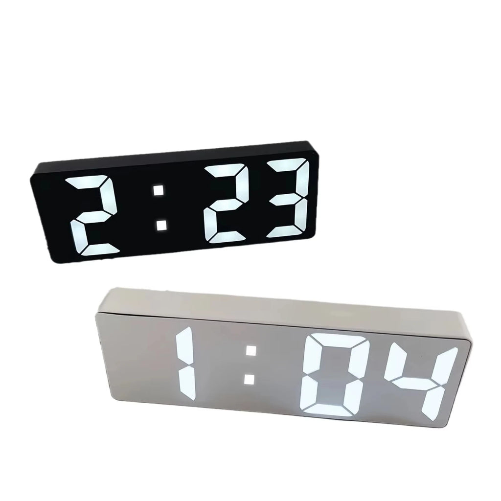 LED Mirror Digital Alarm Clock – Silent Luminous Bedside Clock Digital Alarm Clock SPOT