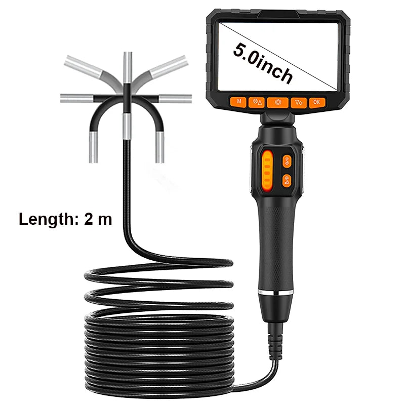 1080P Articulating Borescope – 6mm Inspection Camera 4.3" LCD Articulating Borescope SPOT 5.0 inch screen