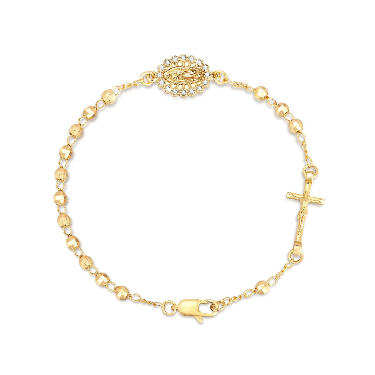 Virgin Mary Rosary Cross Bracelet | Catholic Gift for Women Religious Bracelet SPOT PBR-252G
