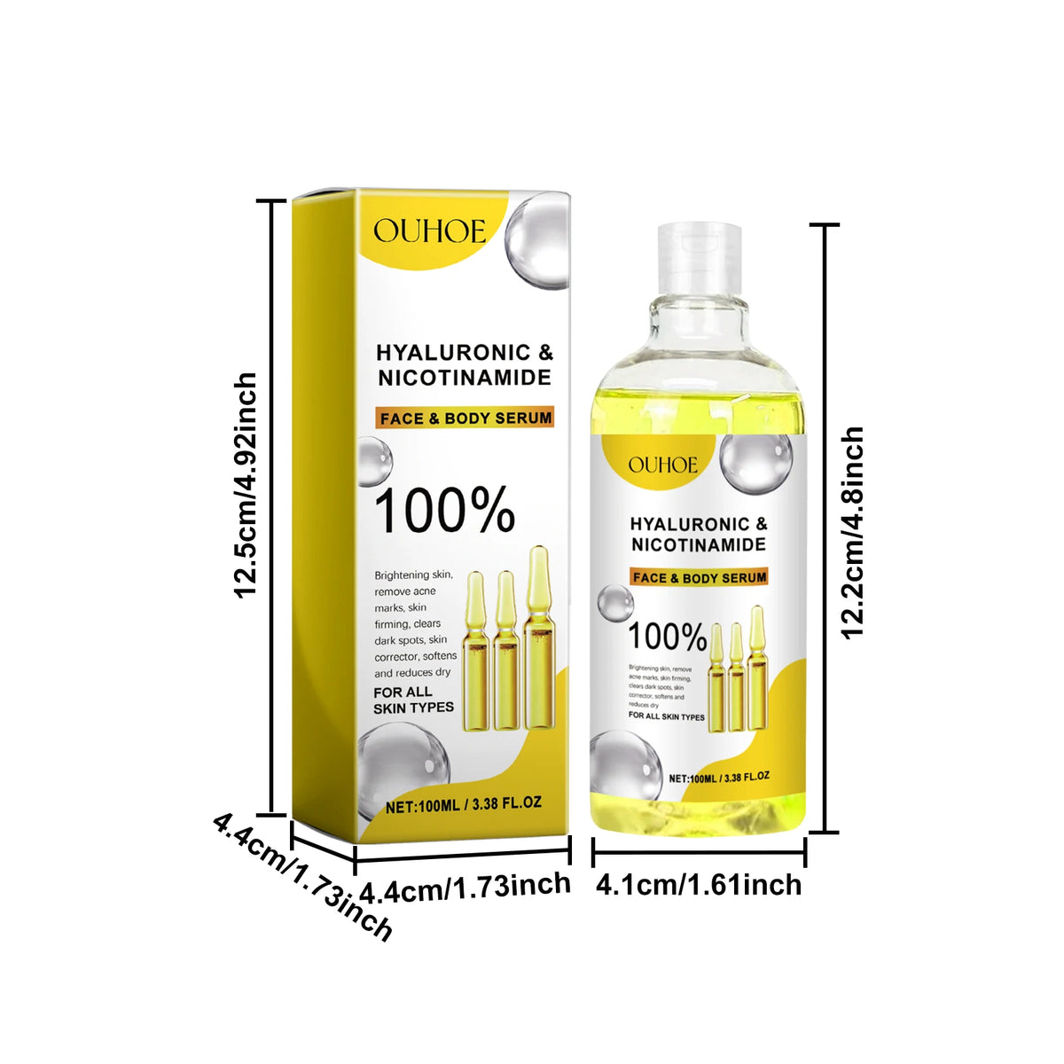 Hyaluronic Acid & Nicotinamide Face Serum – Brightening 100ml Facial Serum SPOT