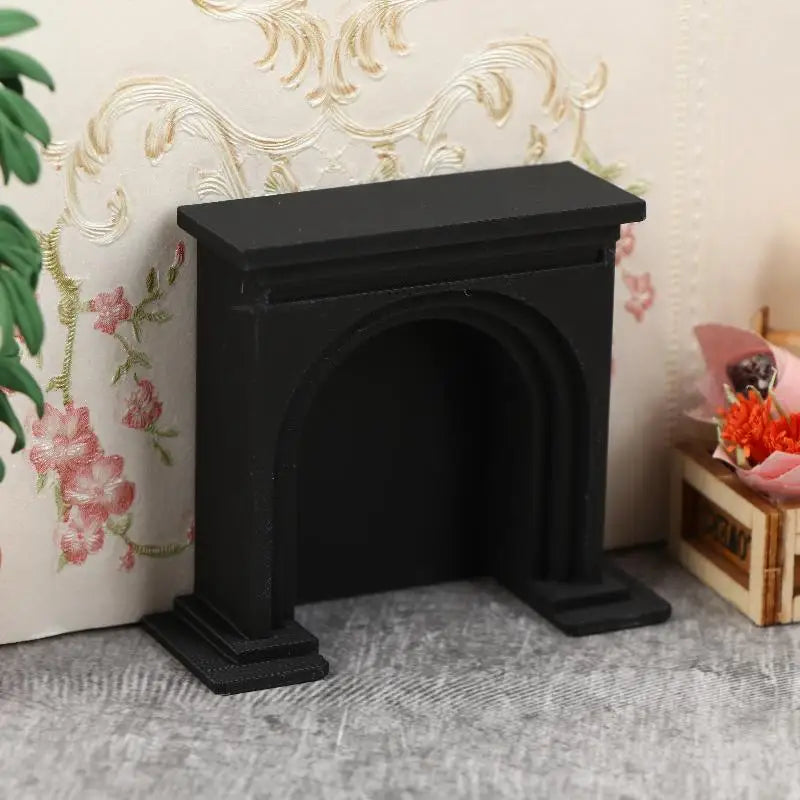 1/12 Scale Dollhouse Mini Fireplace – Christmas Decor Accessory Dollhouse Accessory SPOT Black