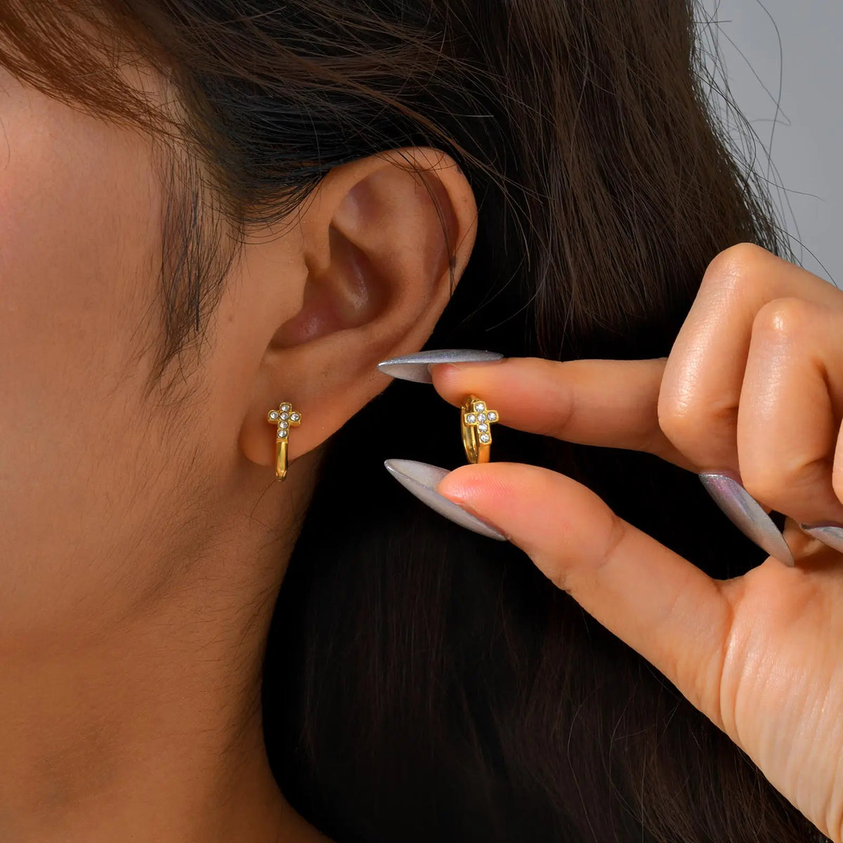 Christian Cross Jewelry Set – Gold Necklace, Bracelet, Earrings & Ring Jewelry Set SPOT