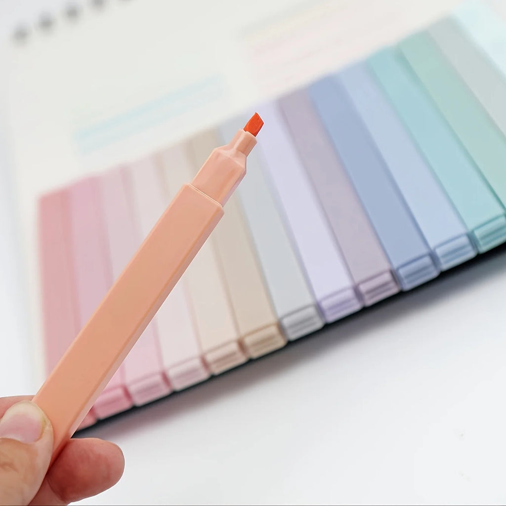 12-Pack Square Highlighter Markers for Journaling & School Highlighter Marker Set SPOT