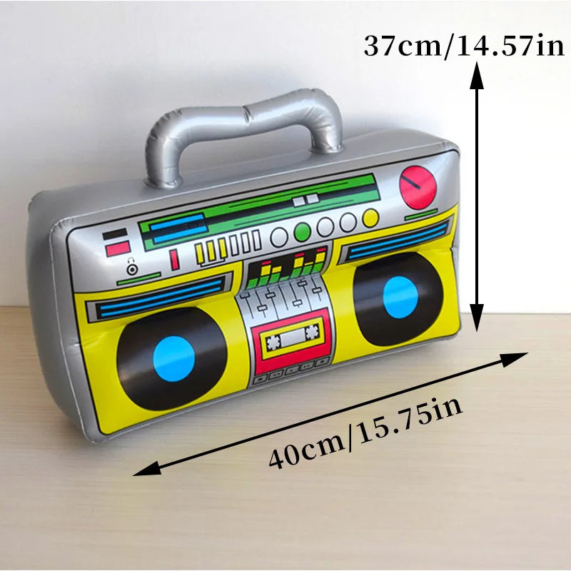 Inflatable Boombox & Microphone – 80s 90s Retro Party Props Inflatable Party Props SPOT