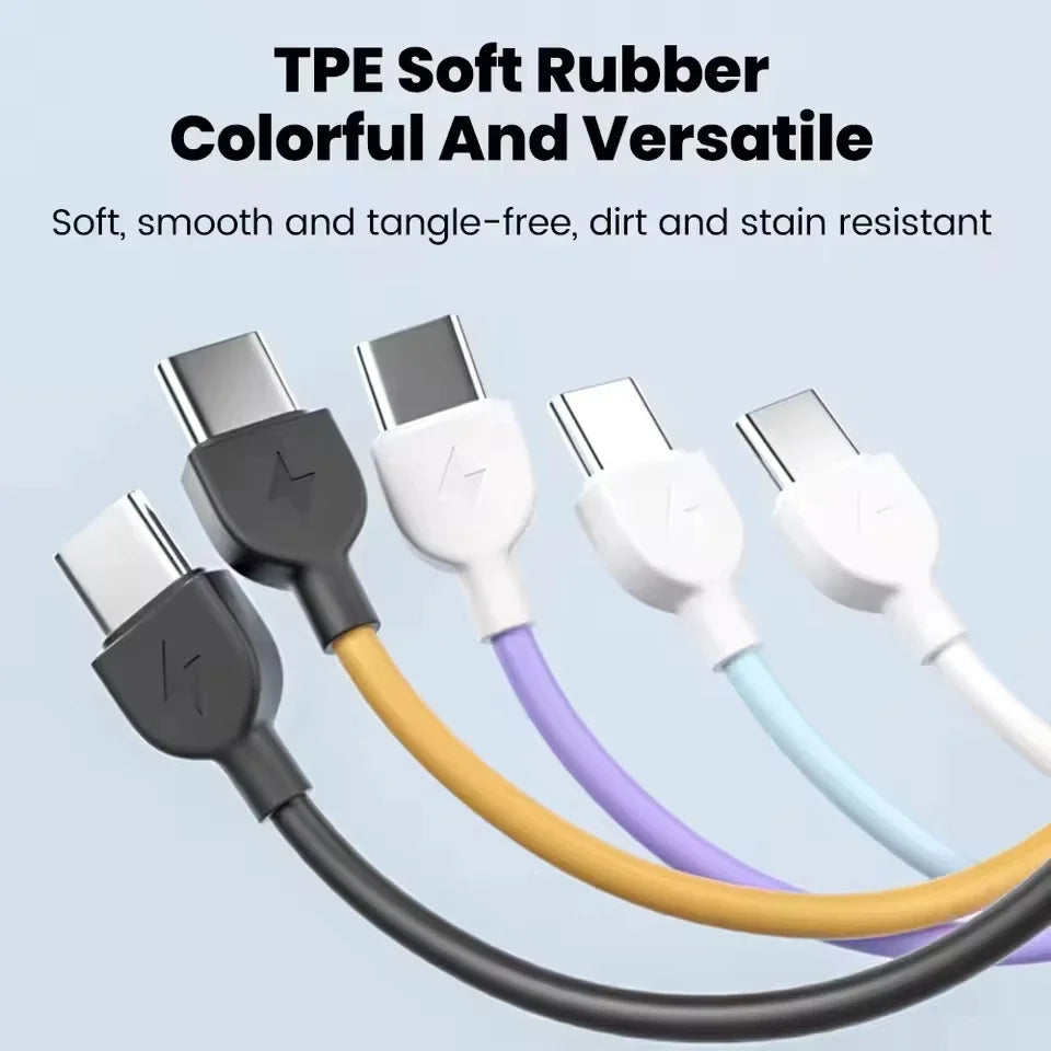 17cm USB-C to USB-C Keychain Cable – 60W Fast Charging USB-C Charging Cable SPOT