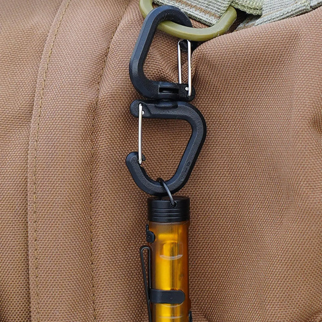 360° Rotating Double Carabiner S-Hook Clip | Camping Keychain Carabiner Clip Hook SPOT