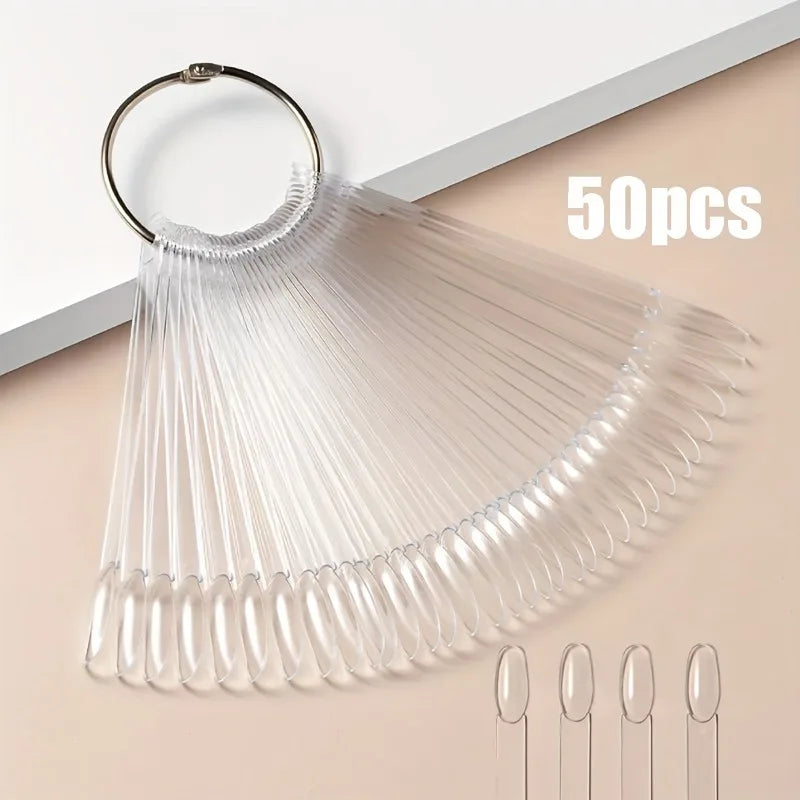 Transparent Nail Swatch Sticks – 50/100pc Gel Polish Display Nail Swatch Tool SPOT 50pcs