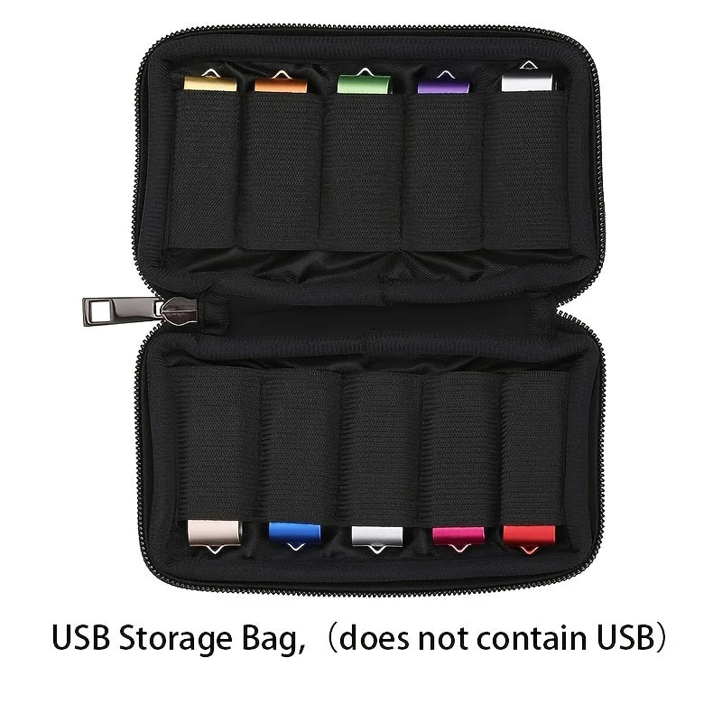 Flash Drive Case – USB & SD Card Portable Storage Organizer USB Storage Organizer SPOT Black