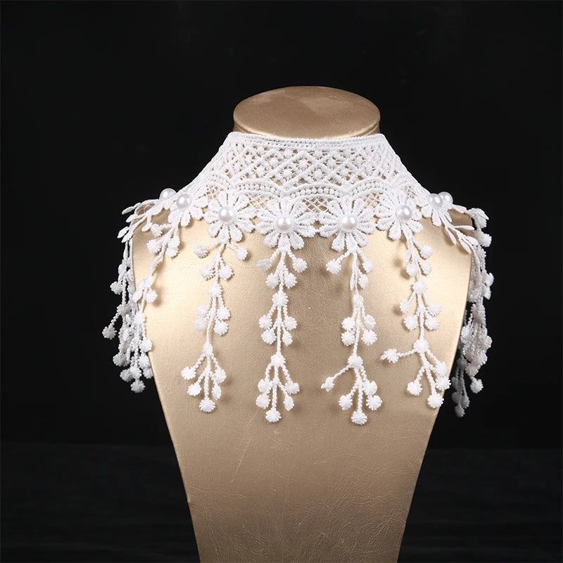 Gothic Lace Choker Necklace – Black Crystal Pendant Boho Jewelry Choker Necklace SPOT