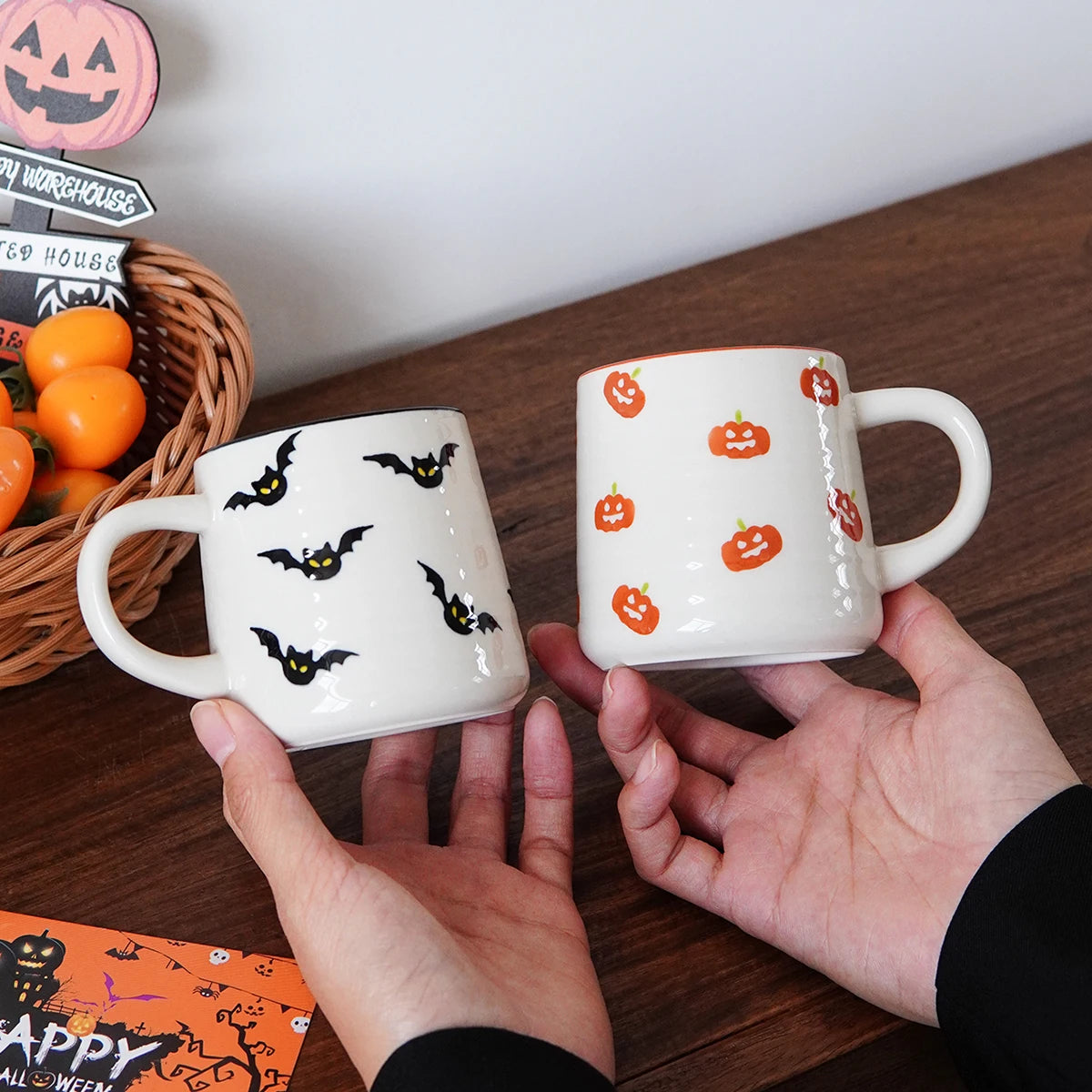 Halloween Ceramic Mug – Pumpkin & Bat Espresso Cup Halloween Ceramic Mug SPOT