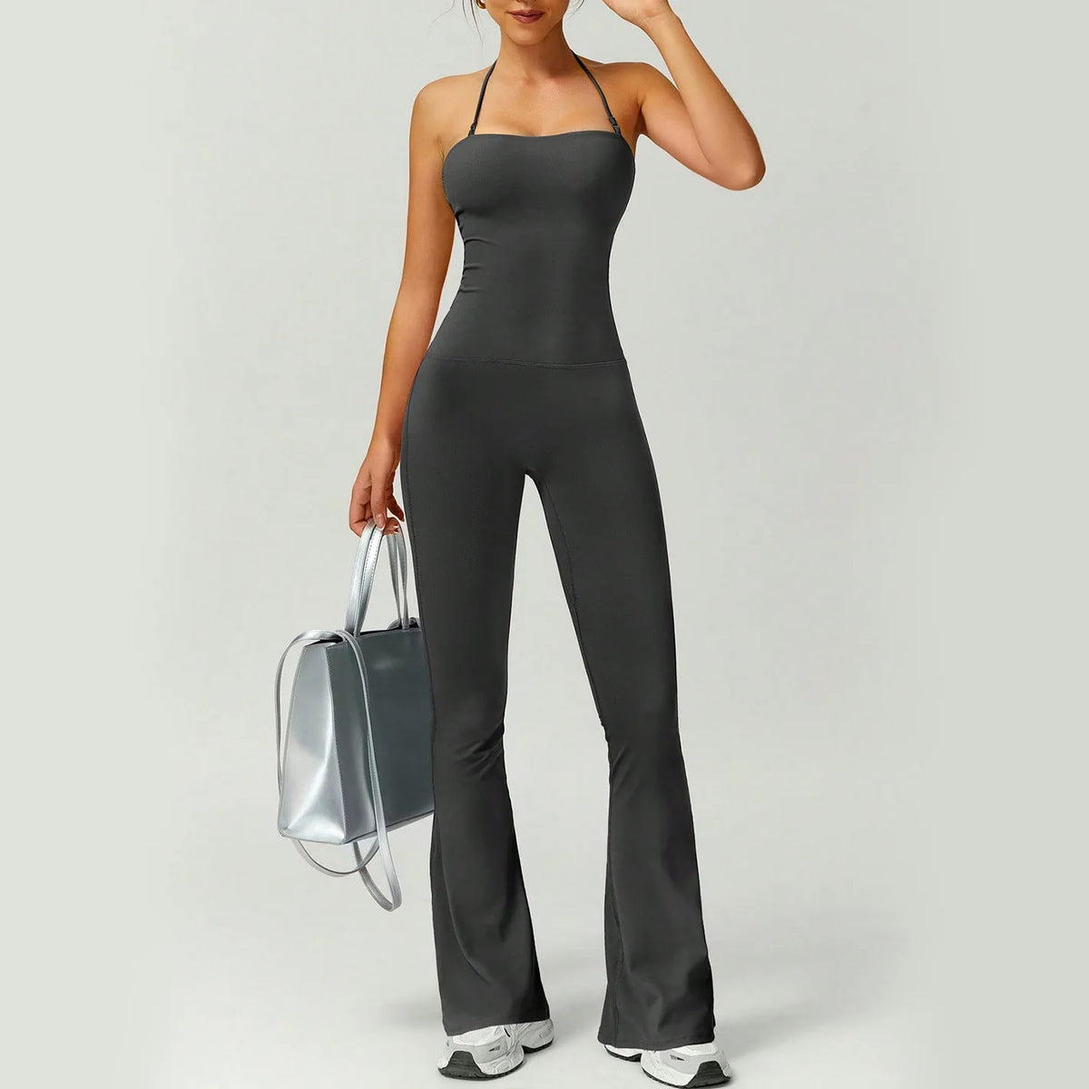 Women's Backless Flared Yoga Jumpsuit – Slim Fit Sportswear Yoga Jumpsuit SPOT