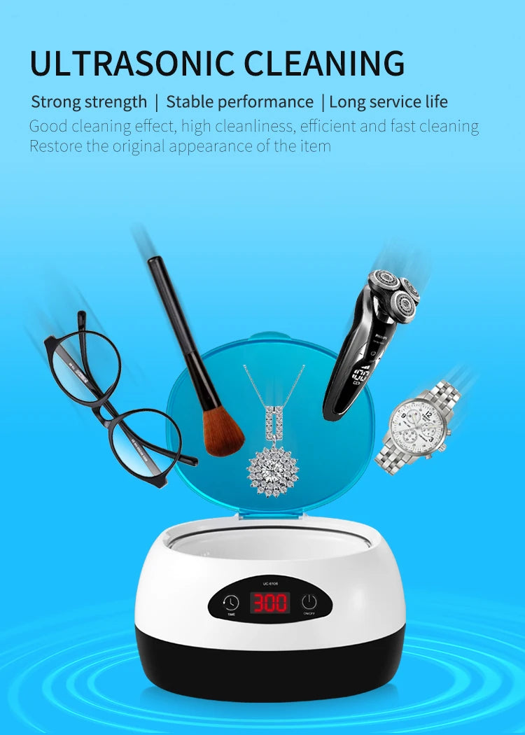 Mini Ultrasonic Cleaner 750ml – USB Portable Bath Cleaning Machine Ultrasonic Cleaner SPOT