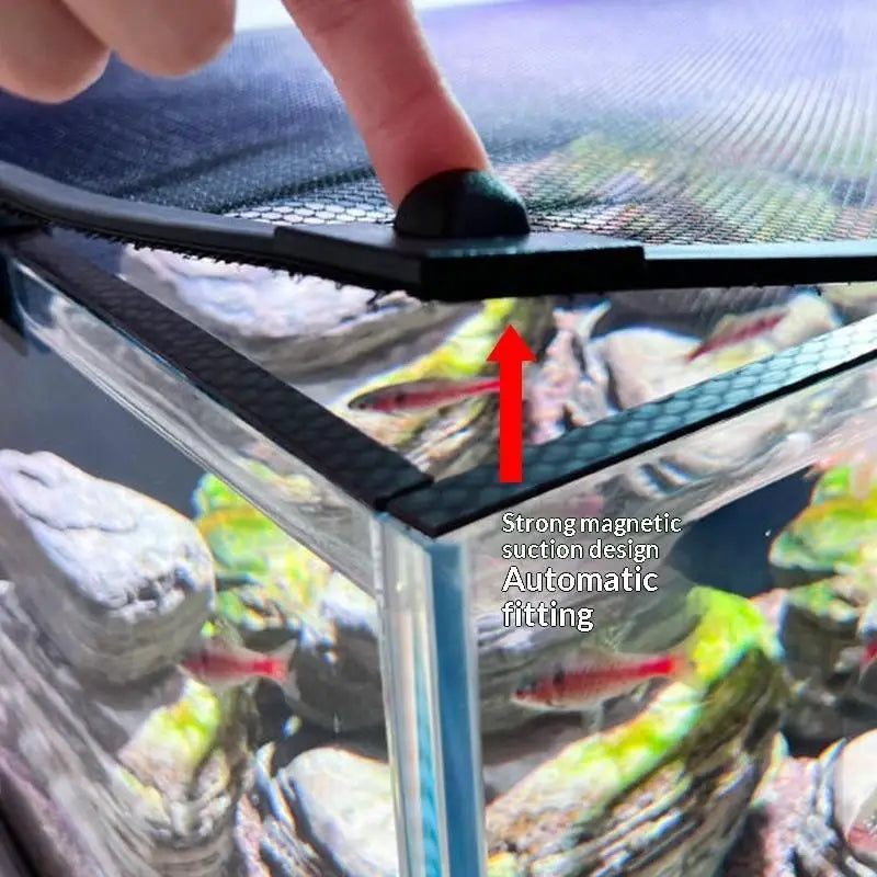 Magnetic Fish Tank Mesh Cover – Anti-Escape Aquarium Lid Aquarium Mesh Lid SPOT