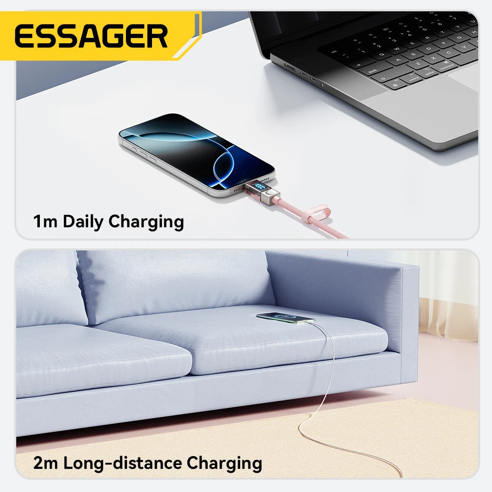 Essager USB-C to Lightning Cable – 29W PD Fast Charge & Display USB Charging Cable SPOT