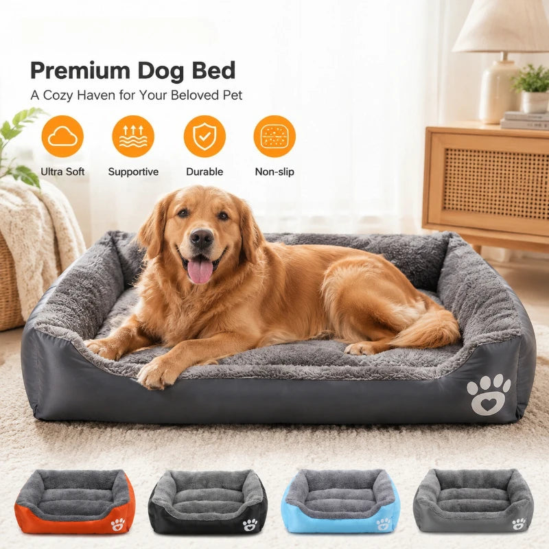 Soft Square Dog Sofa Bed – Warm Washable Pet Cushion Pet Sofa Bed SPOT