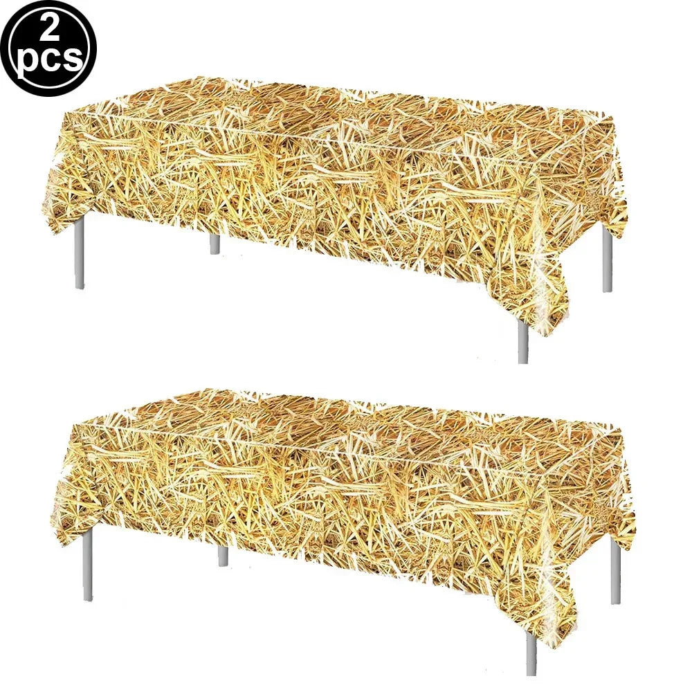 Straw Hay Table Covers – Western Farm Cowboy Party Supplies Party Table Cover SPOT 2pcs