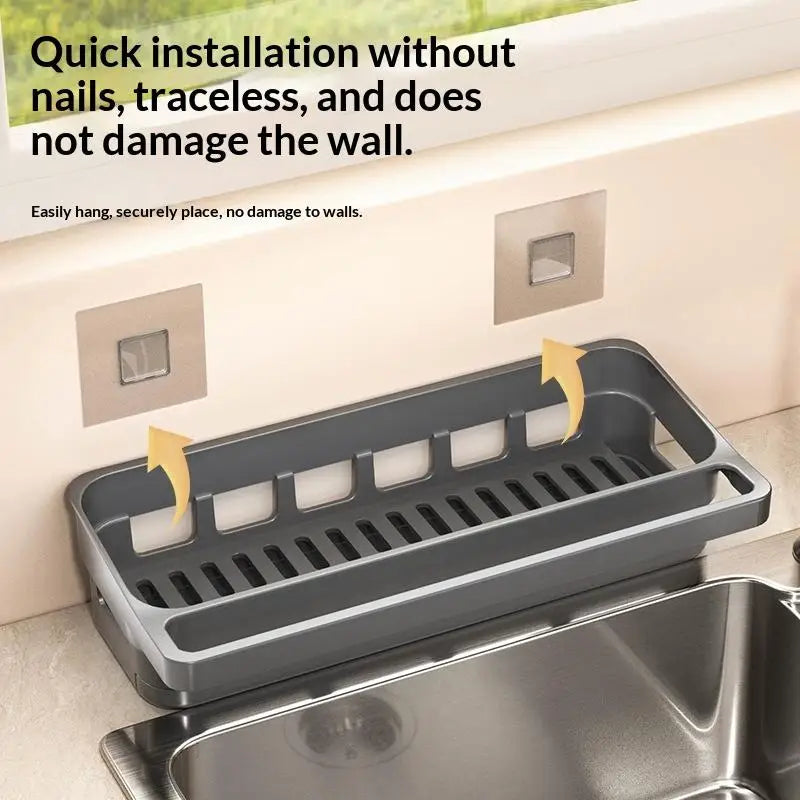 Kitchen Sink Organizer – Self-Draining Sponge & Soap Holder Sink Organizer Rack SPOT