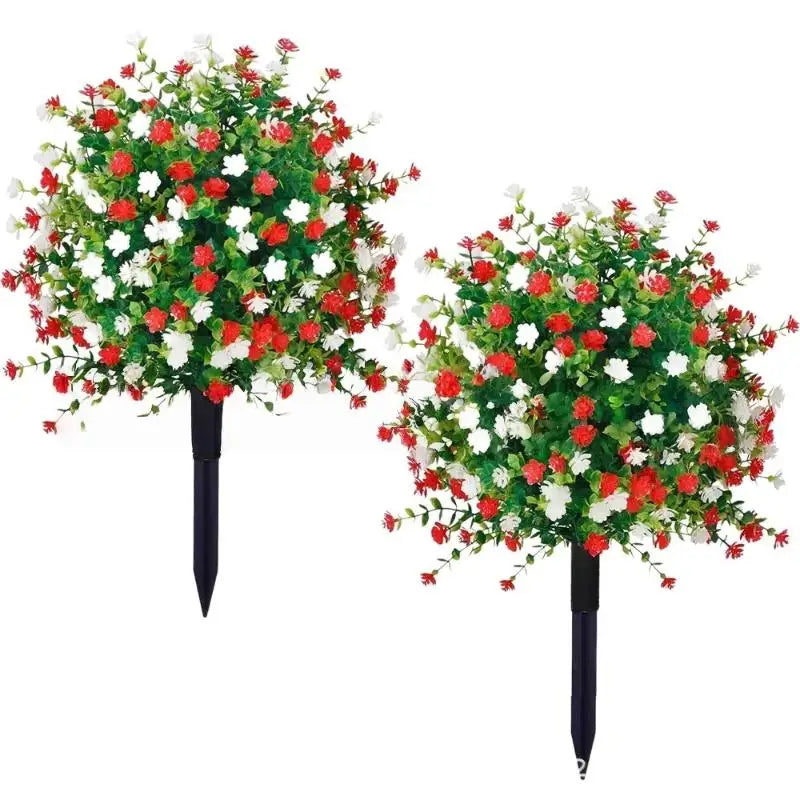 18-Inch Faux Petunia Stems with Stake – Outdoor & Indoor Décor Artificial Flower Stem SPOT