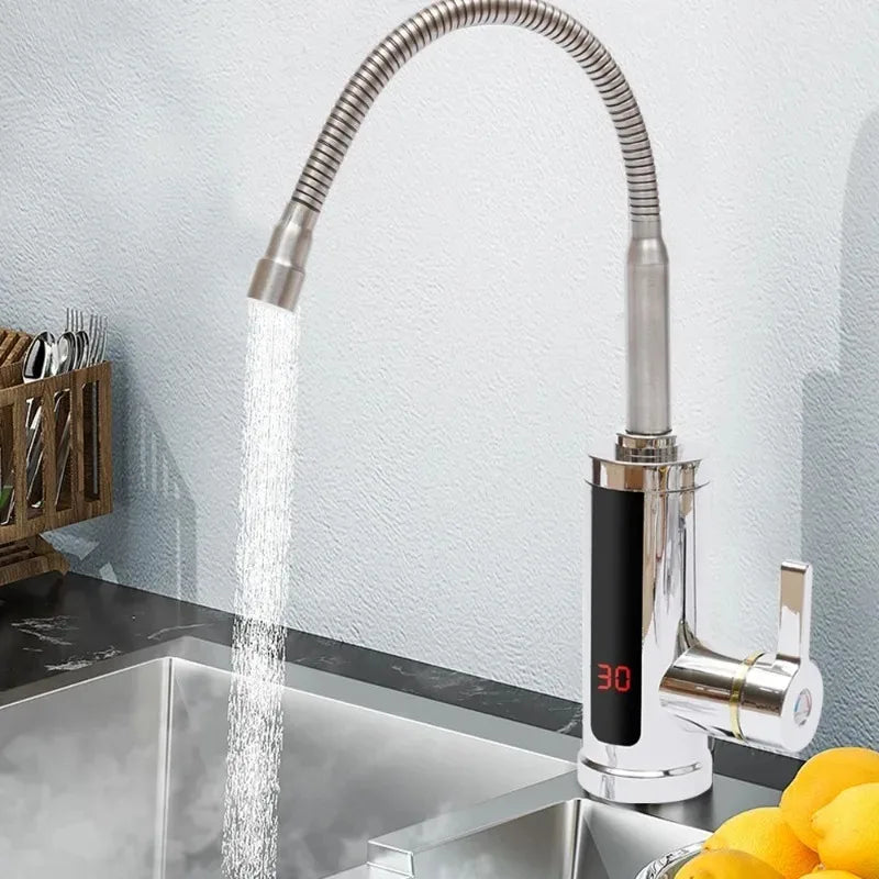 Instant Hot Water Electric Faucet 3KW 360° Rotation LCD Display Electric Kitchen Faucet SPOT