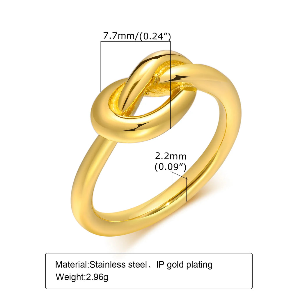 Love Knot Ring – 18K Gold Plated Stainless Steel Stacking Ring Stacking Ring SPOT