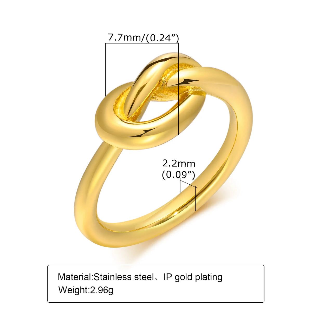 Love Knot Ring – 18K Gold Plated Stainless Steel Stacking Ring Stacking Ring SPOT