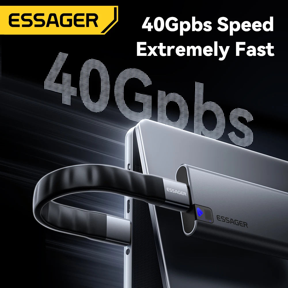 Essager USB 4.0 Type-C Cable 40Gbps 8K 240W PD Fast Charge USB-C Cable SPOT