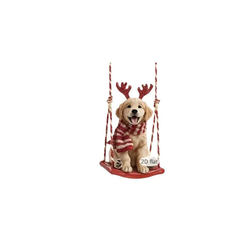 2D Acrylic Golden Retriever Christmas Ornament – Dog Lover Gift Christmas Tree Ornament SPOT