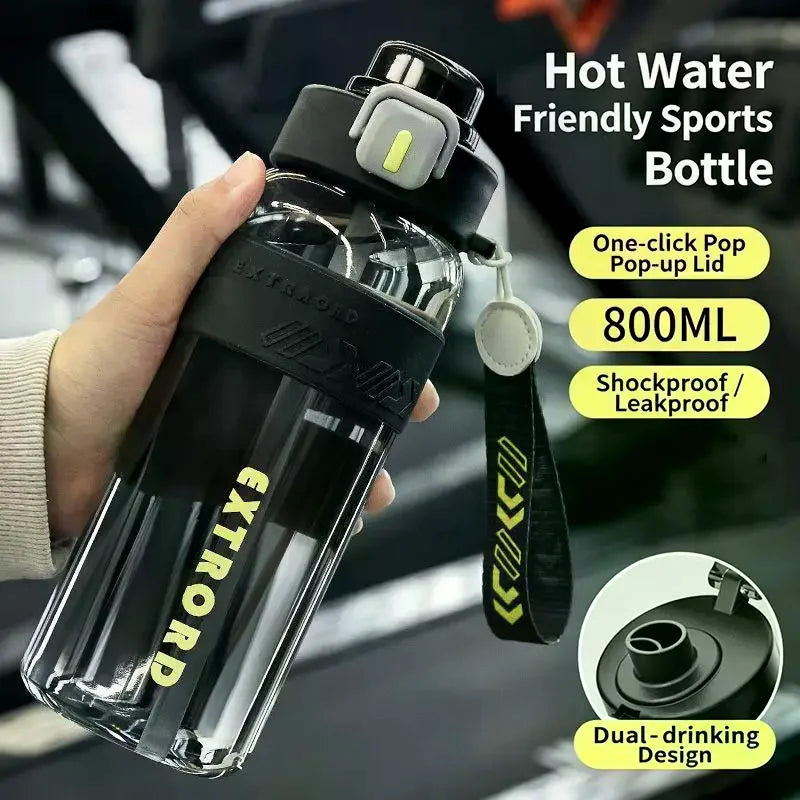 BPA-Free Sports Water Bottle with Straw 800/1000ml Leakproof Sports Water Bottle SPOT