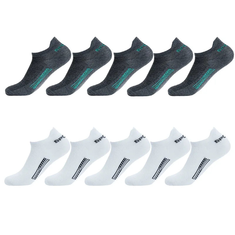 10-Pack Men's Breathable Mesh Ankle Socks – Low Cut Athletic Men's Ankle Socks SPOT style 5 One Size