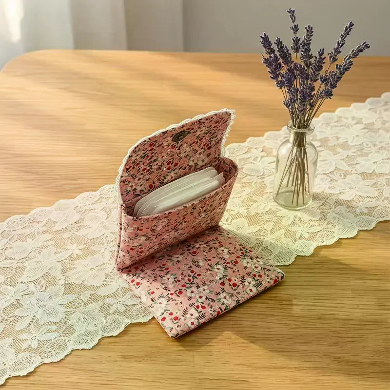 Floral Lace Sanitary Pad Pouch – Discreet Period Storage Bag Period Storage Pouch SPOT