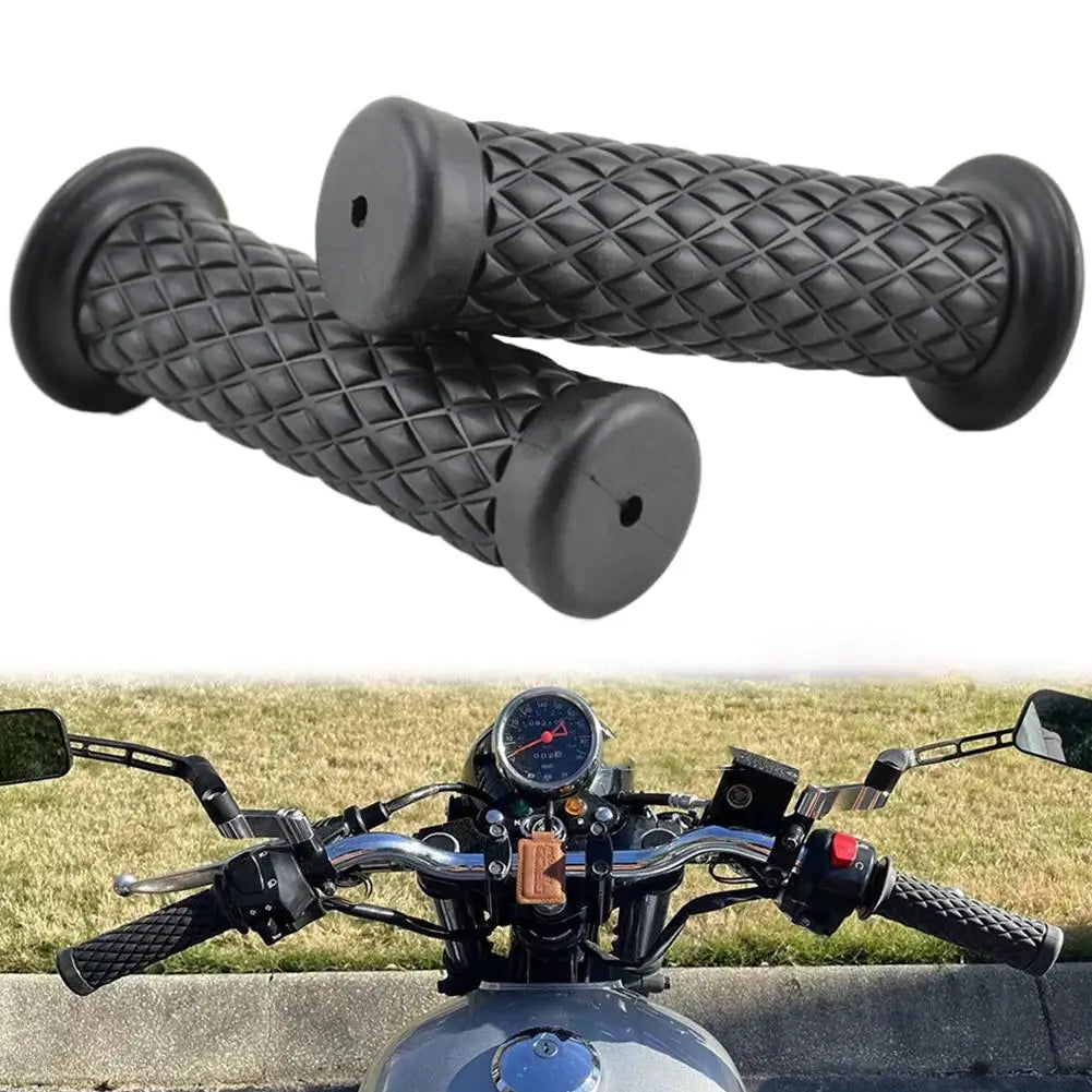 Vintage Rubber Motorcycle Grips – Universal 7/8" 22mm Handlebar Motorcycle Hand Grips SPOT