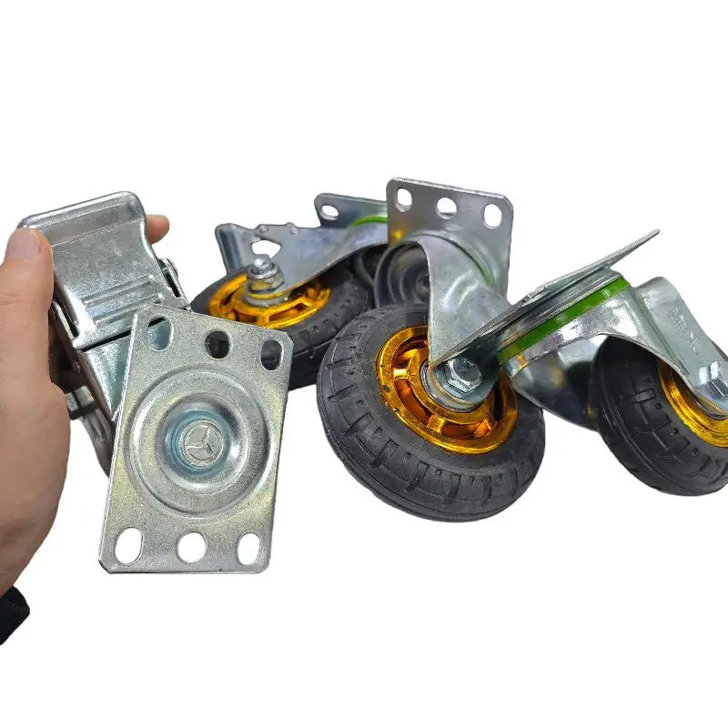 3/4" Silent Rubber Swivel Caster Wheels with Brake – Universal Swivel Caster Wheels SPOT