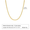 Meaeguet Oval Rice Bead Choker Necklace – Stainless Steel Silver Bead Chain Necklace SPOT 3mm 40cm